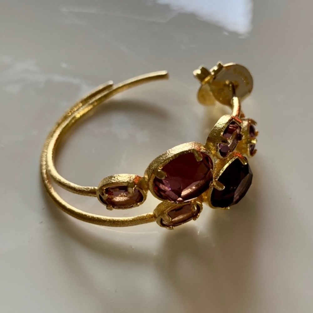 Rivka Friedman 18K Gold Raspberry Hoop Earrings - Picture 6 of 7